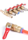 1/4 Air Compressor Ball Valve Air Pump Valve With PU Pipe Connector
