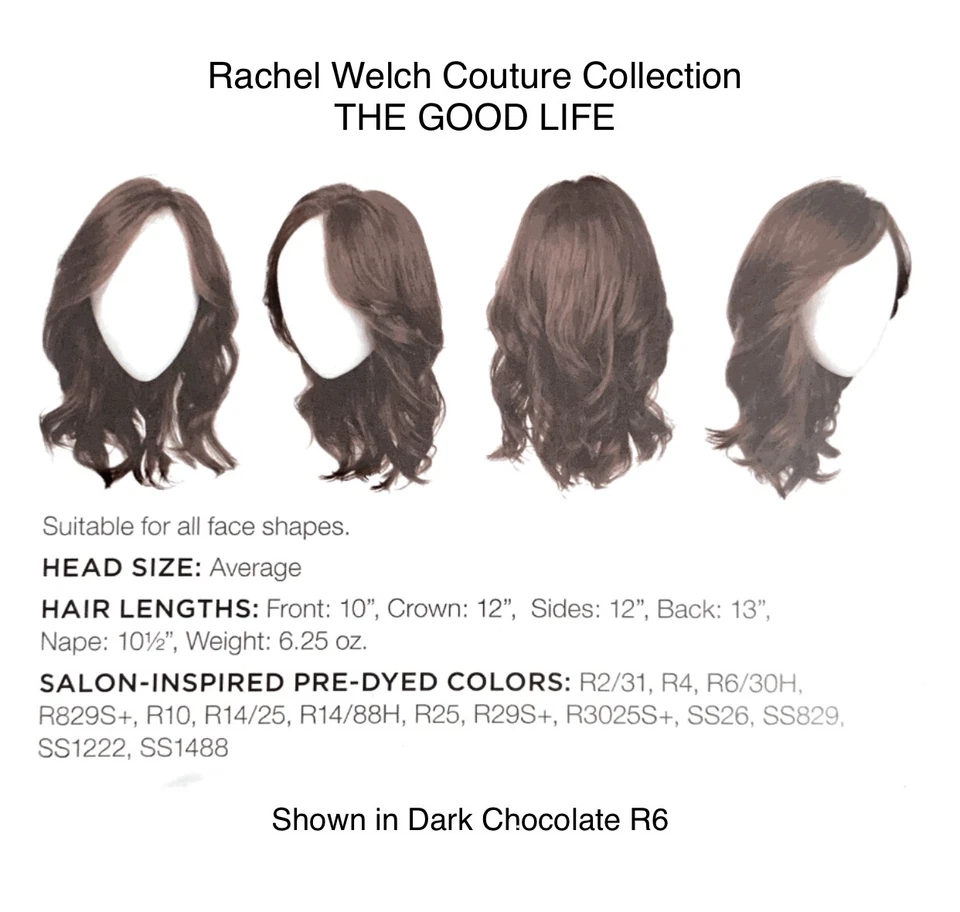 THE GOOD LIFE 假发 Raquel Welch GlazCinnamonR3025S-BestHumanHair-AllHandtied+更多 — 第 3/4 张图片