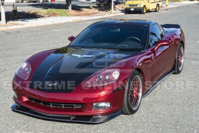 For 05-13 Corvette C6 BASE ZR1 Extended Style Carbon Fiber Front Lip Splitter