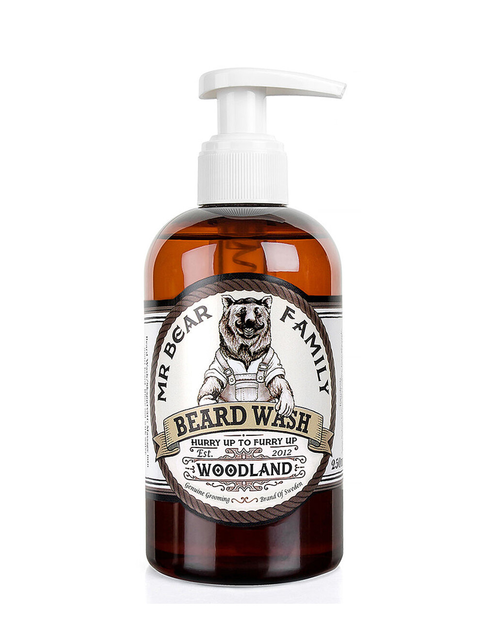 Mr Bear Family Beard Wash Woodland Scent Mens Shampoo Bottle Beard Care 250ml