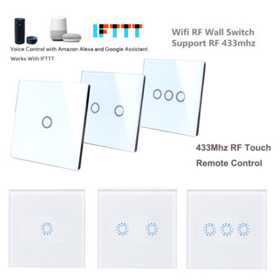 WiFi+RF 1 2 3 Gang Touchschalter Lichtschalter + Fernbedienung Ein-/Ausschalter