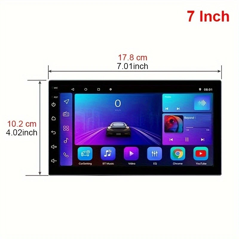 Double Din Apple Carplay Android Auto Car Stereo Radio Bluetooth 7"Touch Screen - Image 3 of 4