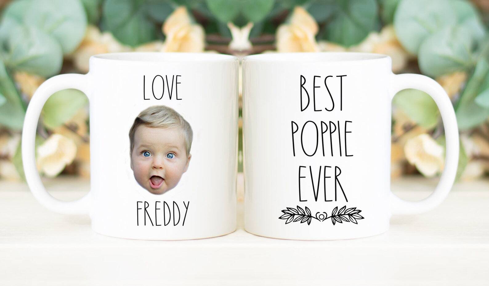 Best Poppie Ever Mug Father's Day Gift Personalized With Photo Of Kids