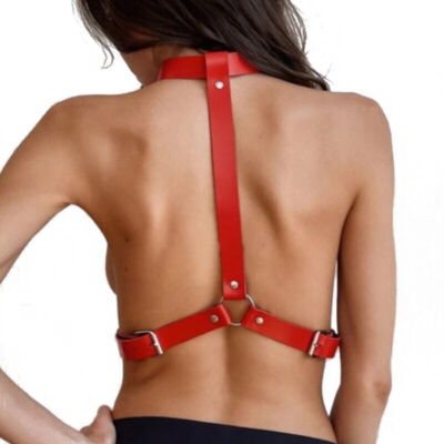 Women Sexy PU Leather Harness Lingerie Bdsm Harajuku Body stockings Garter Belt~