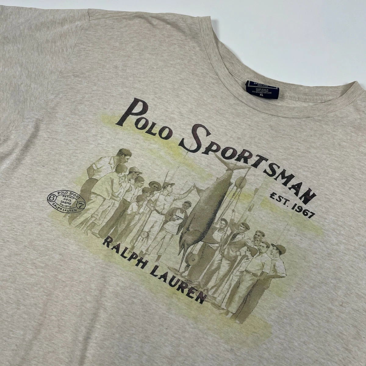VNTG Ralph Lauren Polo Sport (XL) Sportsman Swordfish Fishing T Shirt