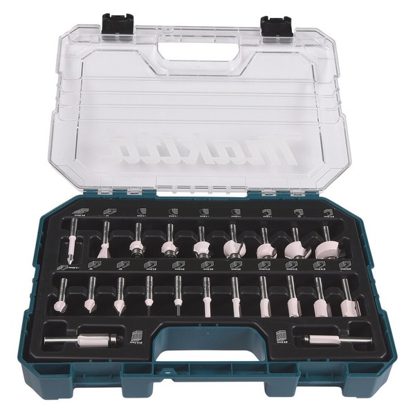 Makita FräSer Set 22-Teilig NutfräSer HohlkehlfräSer BohrfräSer Koffer D-74778-image