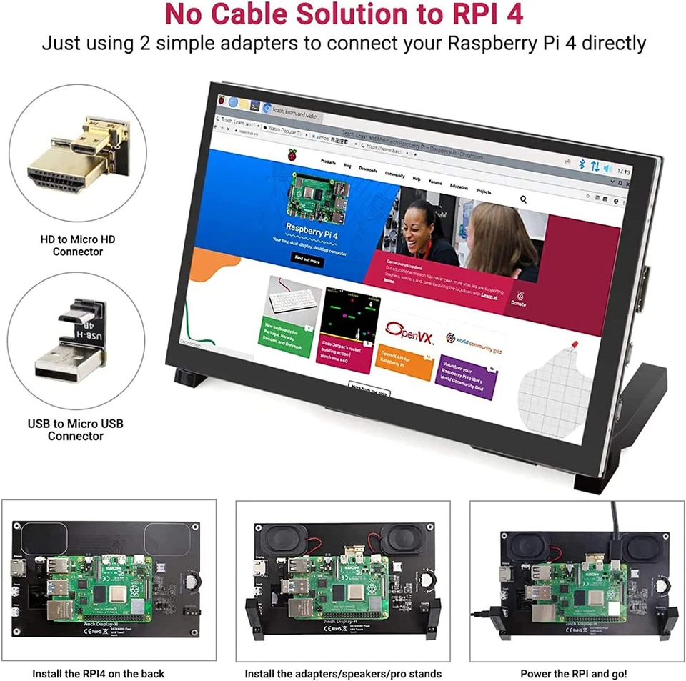 5 inch Raspberry Pi Touchscreen Monitor 800×400 IPS Display Screen Plug&Play - Image 2 of 4