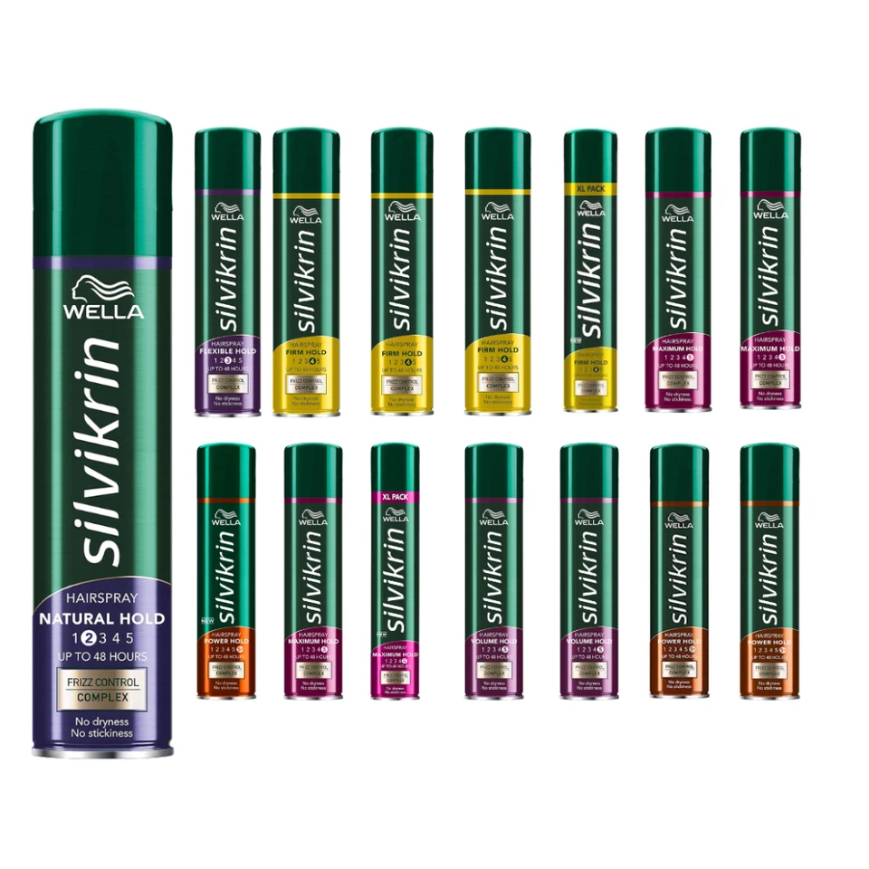 Wella Silvikrin Hairspray 75ml 250ml 400ml 500ml