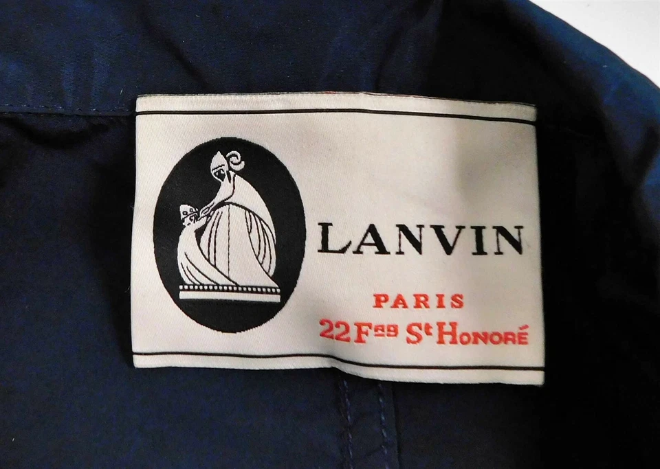 Chaqueta cortavientos Lanvin Paris azul marino poliéster con cinturón talla 34 Foto 4 de 4