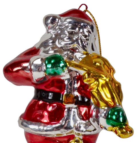 3 Santa Claus Musician Christmas Ornaments Porcelain Sax Violin Accordion #707 - Picture 5 of 12