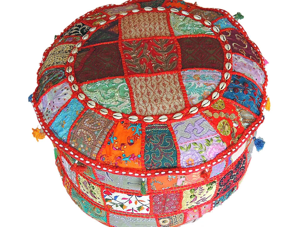 Multicolor outlet pouf ottoman