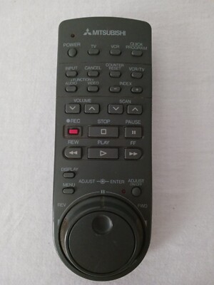 Mitsubishi 309H TV VCR Player Remote Control w/Jog Wheel Dial Shuttle TESTED EUC