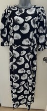 Aarya Curve London Black & White Chiffon Midi Dress Size 18 Best Fit 16 Though