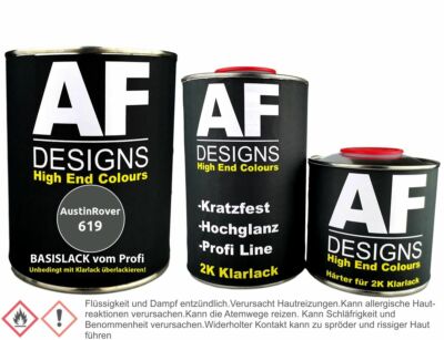 AustinRover 619 Nimbus Grey 1,25L Basislack Klarlack Härter Autolack spritzferti