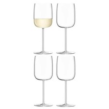 Wine Glasses Set of 4 LSA Borough 380ml Clear Glass Dining Drinkware Home Decor