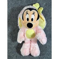 Disney Store Minnie Mouse Pink Bunny Easter Plush 18 Inch Gingham Bow Authentic