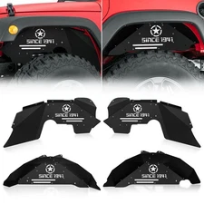 For 2007-2018 Jeep Wrangler JK &JKU 4x Inner Fender Flare Wells Mud Liners 