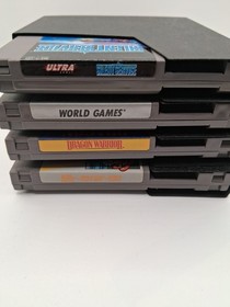 Lot of 4 Nintendo NES Video Games! Dragon Warrior, World Games, Silent Service