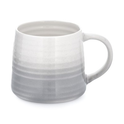 AMBITION Kaffeebecher Kaffeetasse Becher Porzellan Tasse Kaffee Fern 350ml grau 