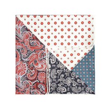 Men's Vintage 21" Hand Rolled Silk Pocket Square 53cm Geometric Paisley 4Choice