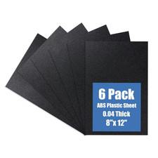 Black ABS Plastic Sheet 8" X 12"X 0.04" Flexible Moldable Impact Strength and...