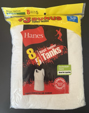 Boys' Tagless Tanks Undershirt Hanes Tank Top 8 Pack Small 6-8