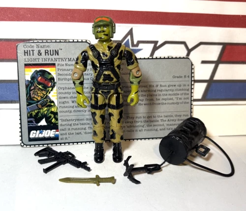 GI Joe Hit & Run 1988 v1 *100% COMPLETE w/File Card, Near Mint!* Vintage ARAH