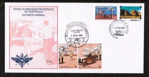 Australia 1988 Flying Doctor Service Cover with Carriage Labels affixed