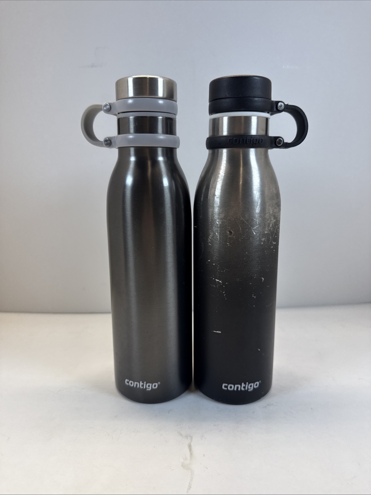 Lot Of 2 Contigo Couture Gray Pattern 20 oz Insulated Stainless Steel Bottle