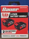Bauer 20V 5 Ah 25077C-B1 Lithium-Ion 2-pack Battery Bundle (72987)