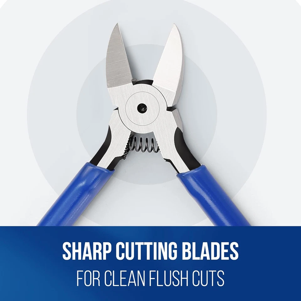 Paquete de 2 cortadores de alambre WORKPRO, cortadores empotrados de precisión de 6 pulgadas, lado con resorte  Foto 3 de 4