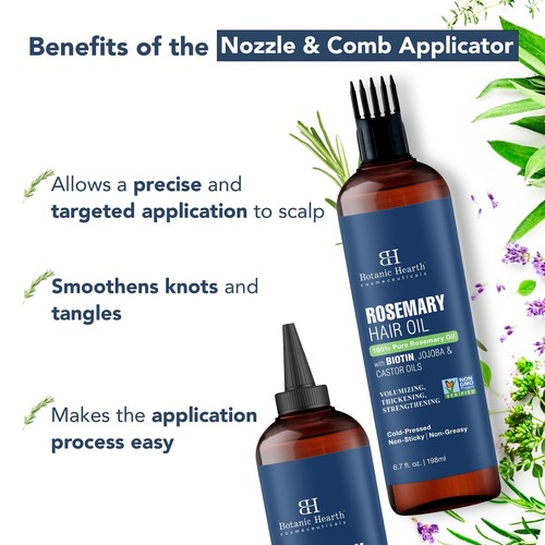 100% Pure Rosemary Oil For Hair Growth (6.7 fl oz) Infused With Biotin, Jojob... - Picture 3 of 9