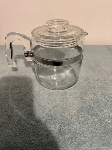 Vintage Pyrex Flameware Glass Percolator 6 Cup coffee pot and lid only 7756 B