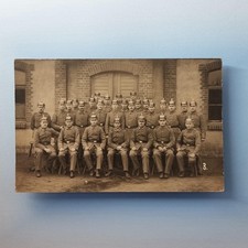 WW1 Military German Troops Postcard C1916 Real Photo Pickelhaube Unit Pose