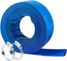 2" x100 FT Pool Backwash Hose Heavy-Duty PVC Hose Lay Flat Discharge Hose