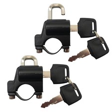 2 Pack Motorcycle Handlebar Helmet Lock 7/8" Universal Key Padlock Anti Theft Sa