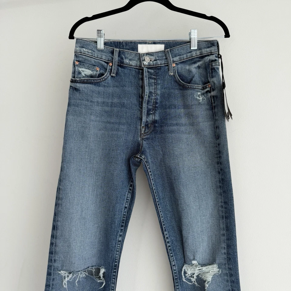 Mother Jeans Womens 27 The Tomcat Distressed Seriously Truce High Rise Straight - Image 2 of 4