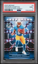 2025 PANINI MOSAIC CENTER STAGE PURPLE #6 OMARION HAMPTON ROOKIE RC 30/49 PSA 9