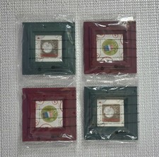 Creative Memories Mini Photo Frame Ornaments 3"x3" Christmas Set of 4 NEW