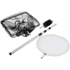 Heissner Teichreiniger Set 3 +1 Aktion Teleskopstiel 1,6 m 3 Aufsätze