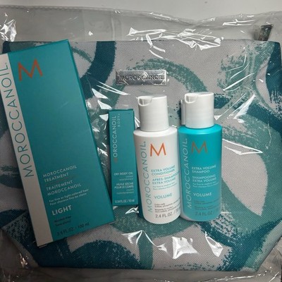 Moroccanoil Travel Set Shampoo-Conditioner Volume, Oil Light, Body Oil, Free Bag