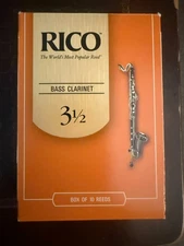 Rico Bass Clarinet Reeds #3 1/2 Strength, Open Box Of 10 - NEW