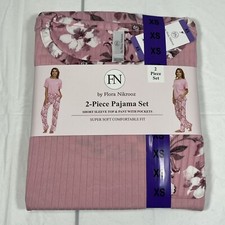 2-piece Flora Nikrooz Soft Pajama Set, Pink Floral, Womens XS 0-2, NEW