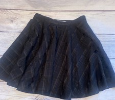 Vineyard Vines Womens Skirt Size 2 Black Plaid A Line Flare Preppy Academia B9