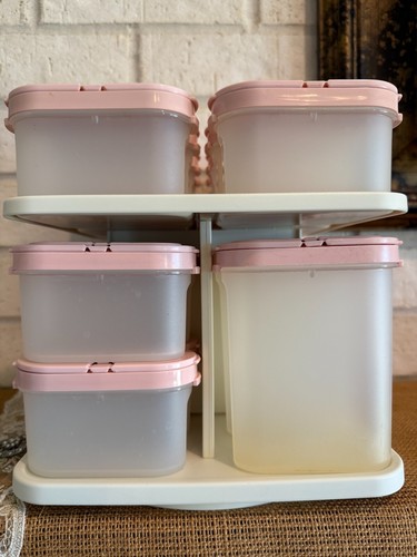 TUPPERWARE PINK Modular Mates Spice Carousel & 17 Shaker Containers Full Set - Picture 4 of 5