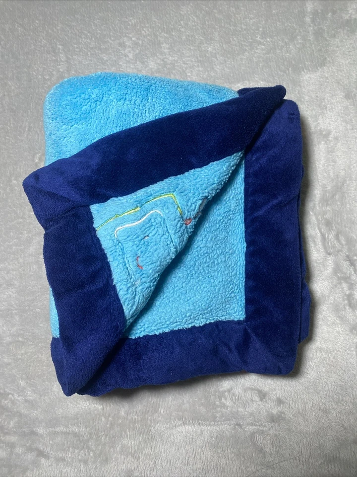 NOJO Baby Blanket Robot Green Orange Gears Blue Fleece Plush Soft Lovey 30”x40” - Image 2 of 3