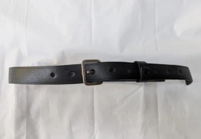 Unisex Thin Black Leather Belt 21-29" waist