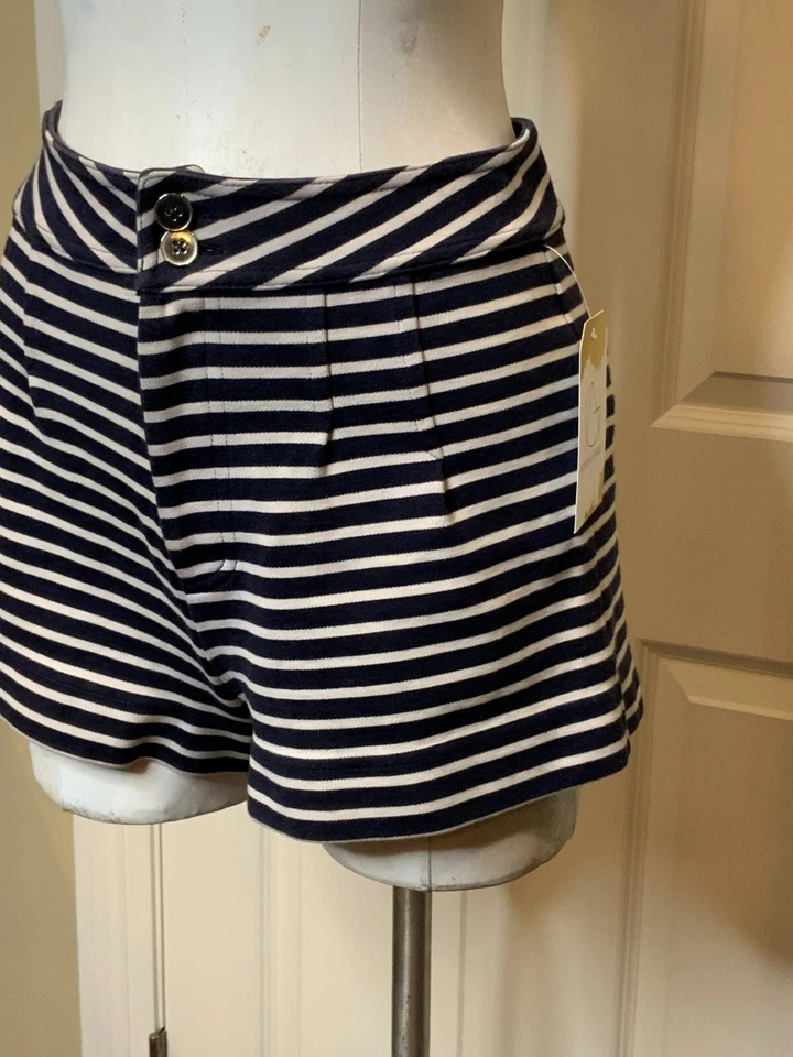 Pantalones Cortos Marc by Marc Jacobs Azul Marino y Crema Rayas, Talla 0 Foto 2 de 4