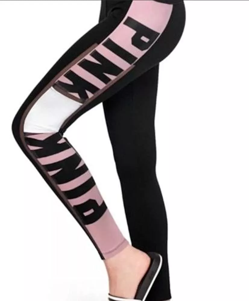 Victoria's Secret Pink Ultimate High-Waist Bonded Legging Pink/Black NWT