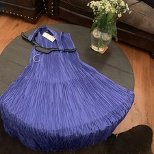 NWT EILEEN FISHER CRUSHED SILK SCOOP NECK F/L TIERED DRESS Size XS MSRP 378